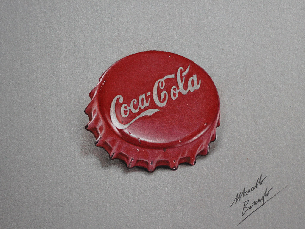 3D иллюзии Марчелло Баренги крышка кока-колы